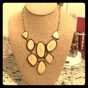 Stella and dot white statement necklace .